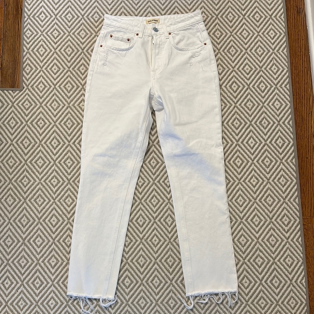 GRLFRND White Straight Leg Jeans